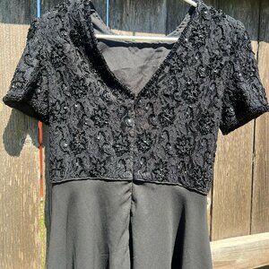 Vintage Black Dress with Sequins
